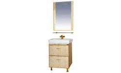 Misty Мебель для ванной Гранд Lux 70 золотая кожа флораль