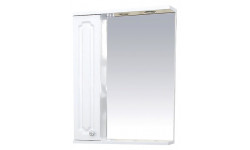 Misty Зеркальный шкаф Александра 55 L белый металлик