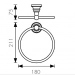 KAISER KH-2201, Держатель полотенца(круглый) хром (латунь)
