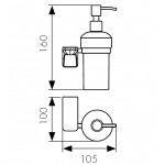KAISER KH-1510, Дозатор для жидкого мыла настенный (стекло), хромированный (нержавейка)